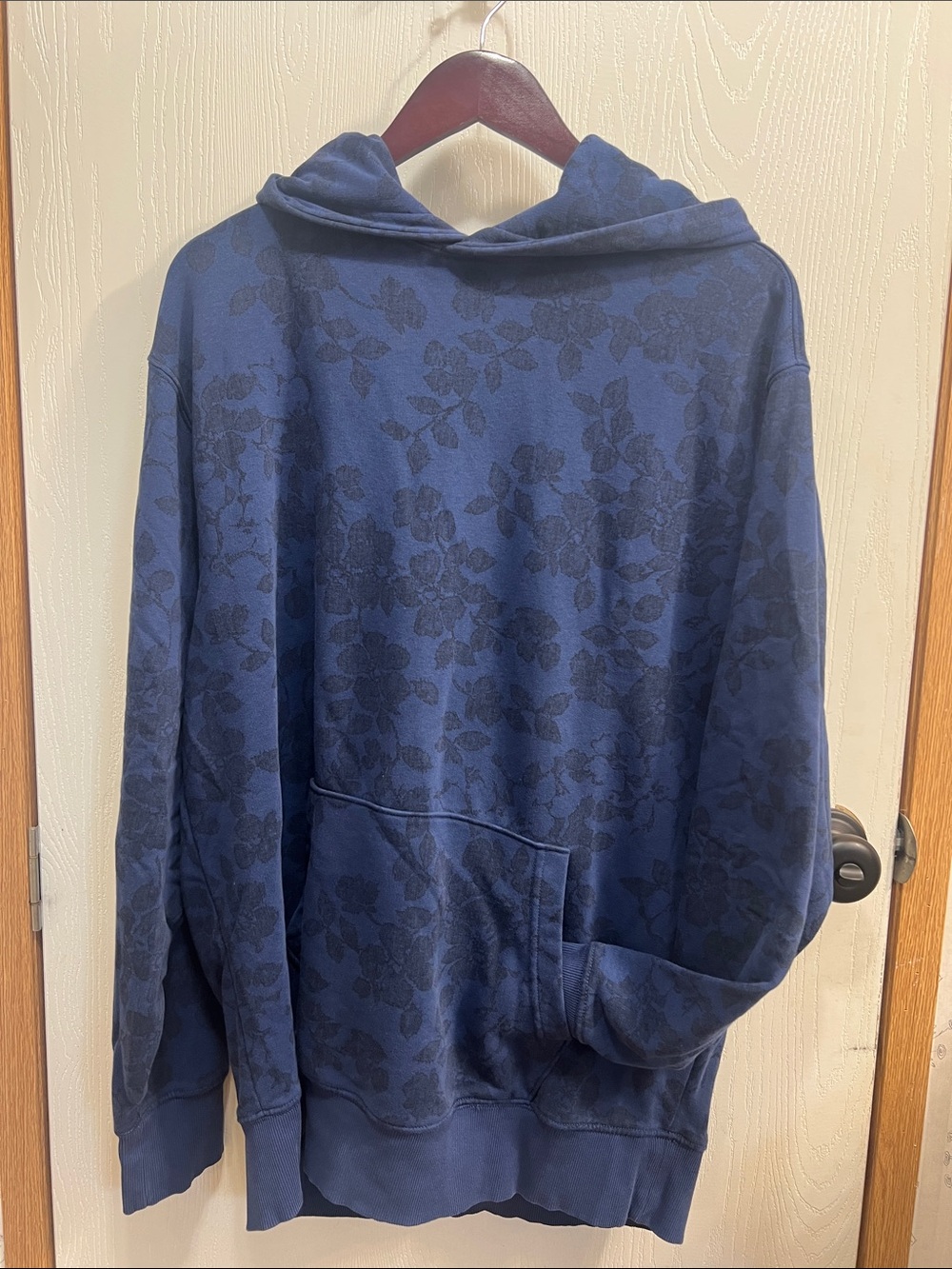 Old Navy Navy Blue Floral Hooded Sweatshirt